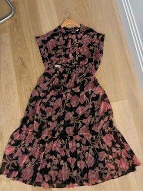Lollys Laundry Top and Skirt set with Pink and Gold Floral Print